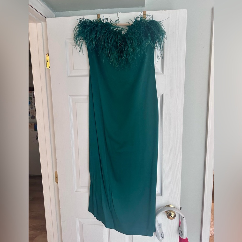 Zara Feather Trimmed Dress - L